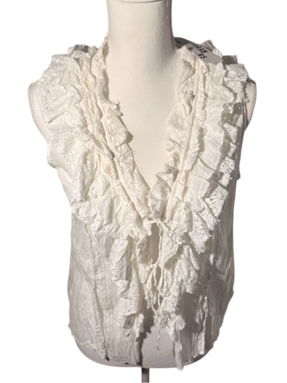 Kimchi Blue Clara Cascading Ruffle Tie-Front Tank Womens Size Small NWT - Picture 4 of 11